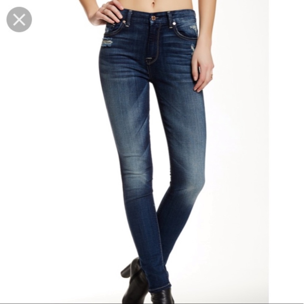 7 for all mankind high waist skinny jeans